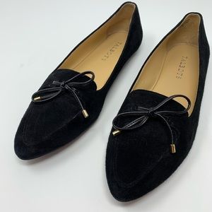 Talbots black suede flats. Worn once. 6.5